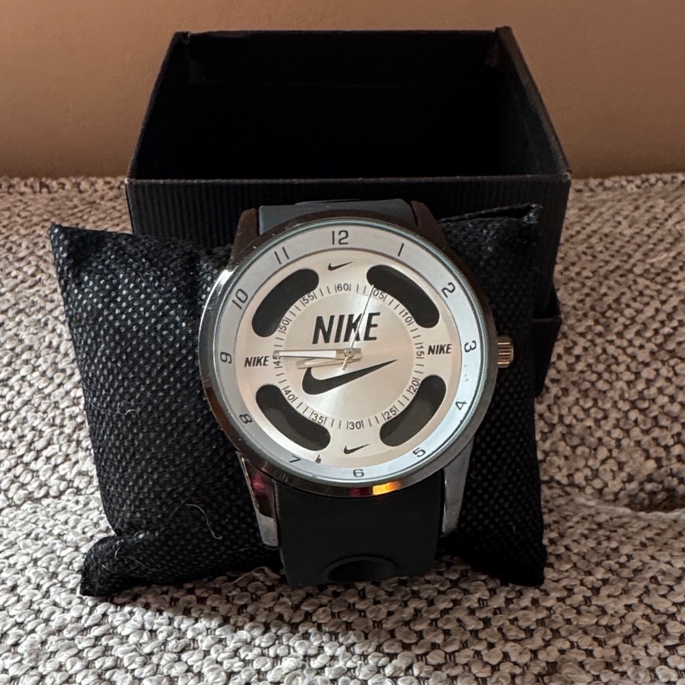 Nike Black and Silver Sport Watch